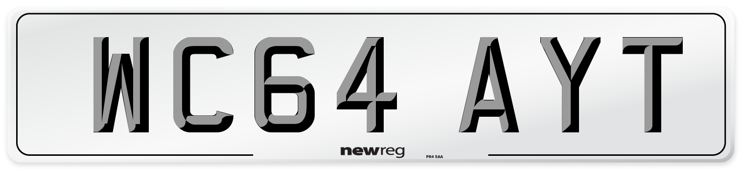 WC64 AYT Number Plate from New Reg